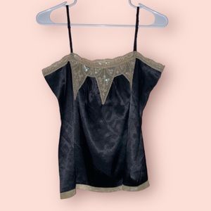 Black Beaded Tank Top
